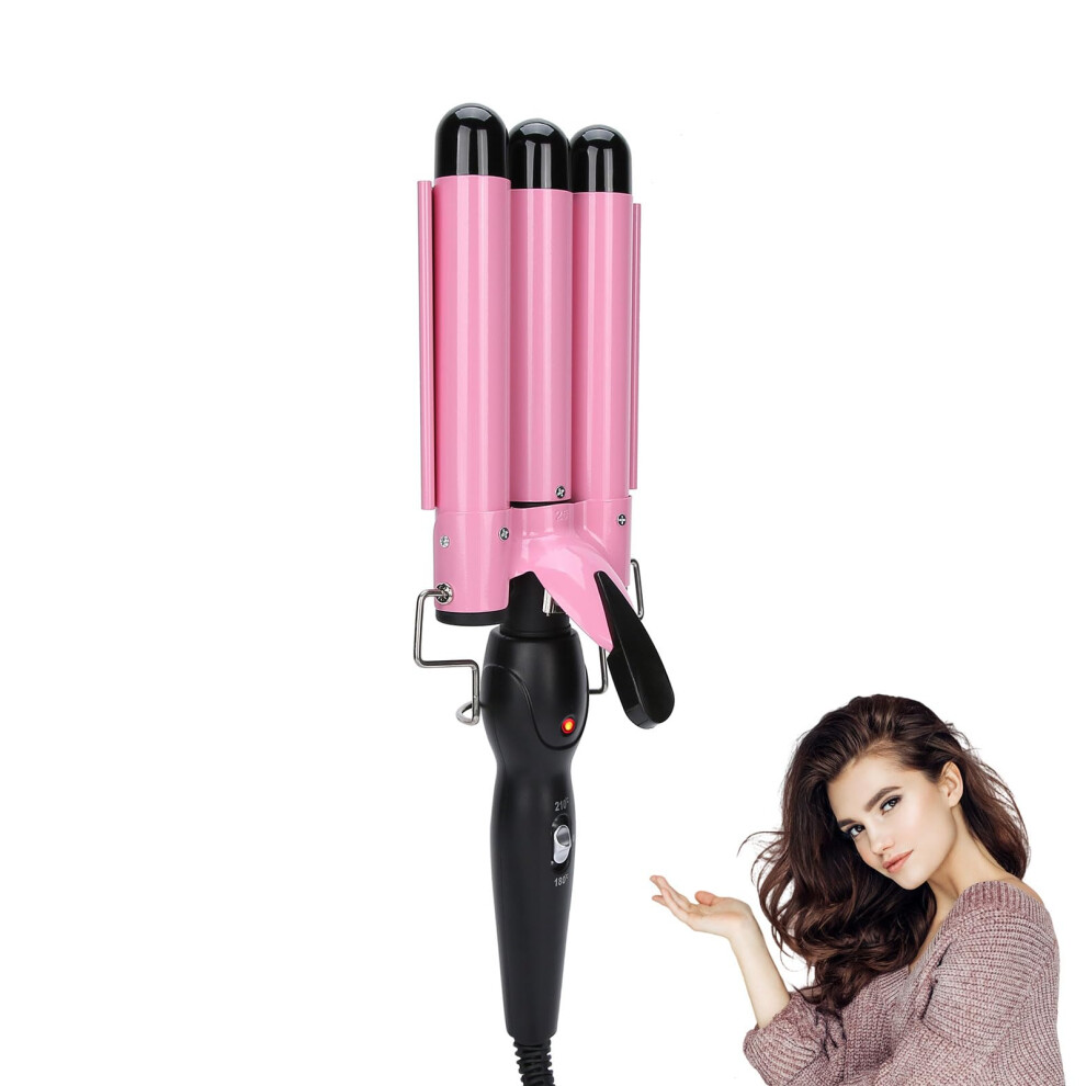 Triple Barrel Curling Iron Beach Waver Tourmaline Ceramic with 4 Sizes for Frizz Control and Glossy Finish