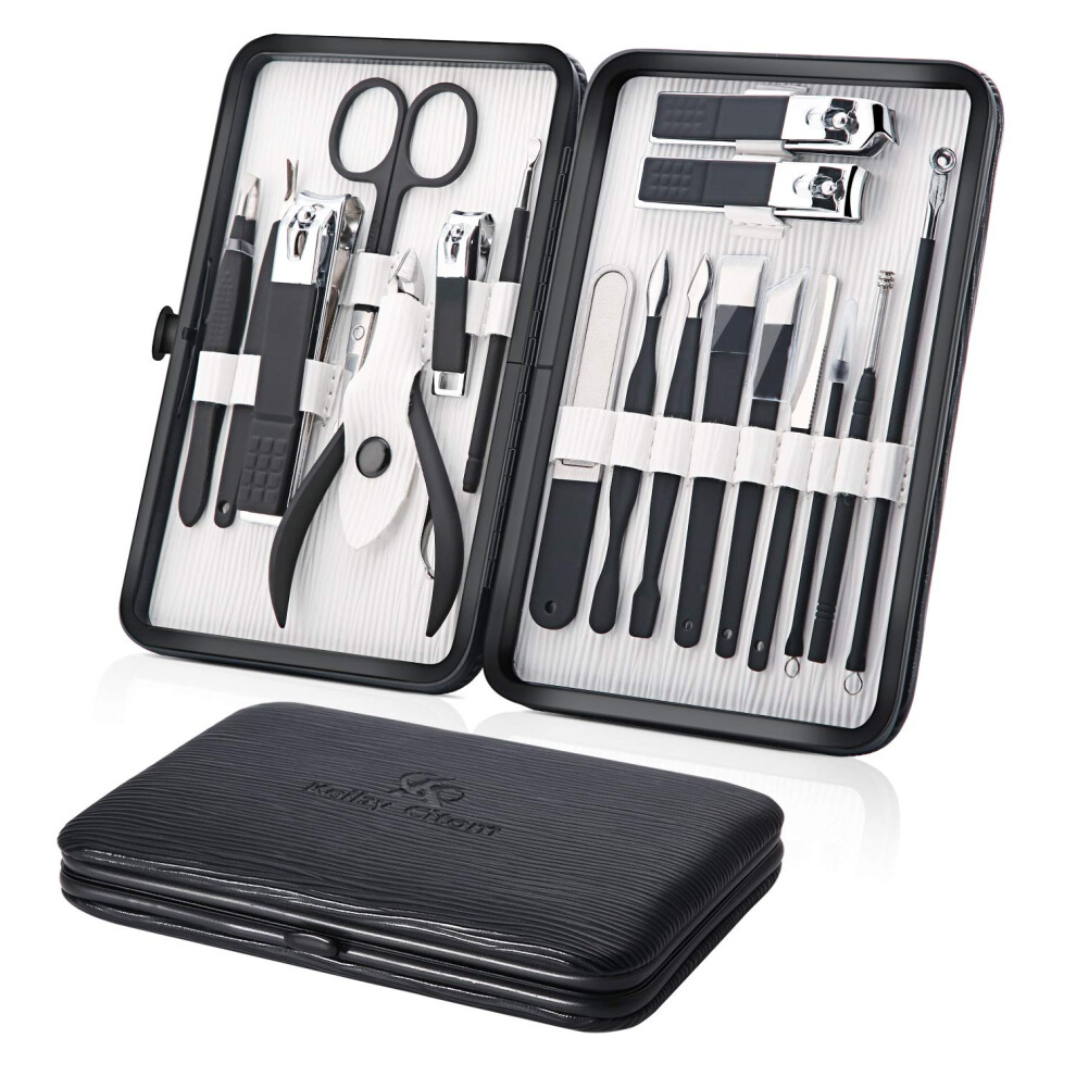 18 Pieces Professional Stainless Steel Nail Clippers Travel Beauty Set for Travel Beauty