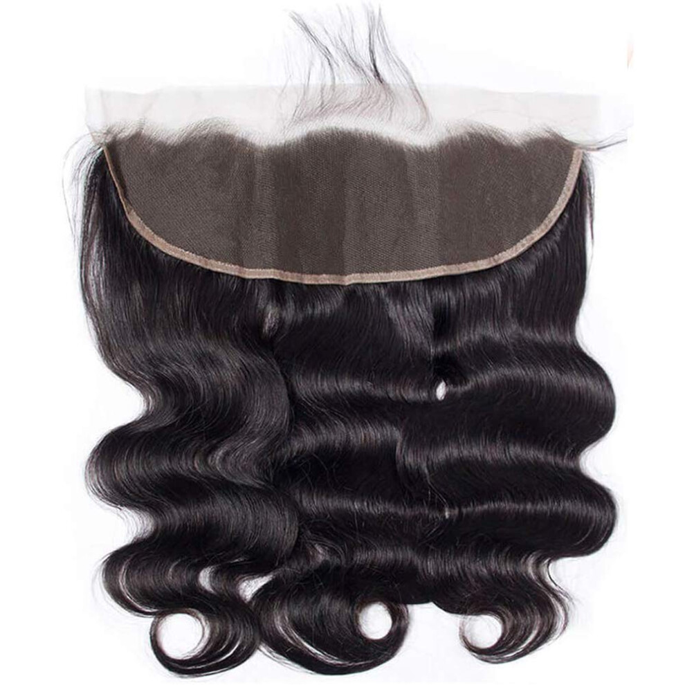 Unisex Brazilian Lace Frontal 13X4 Body Wave Preplucked Virgin Human Hair With Baby Hair 18 Inch