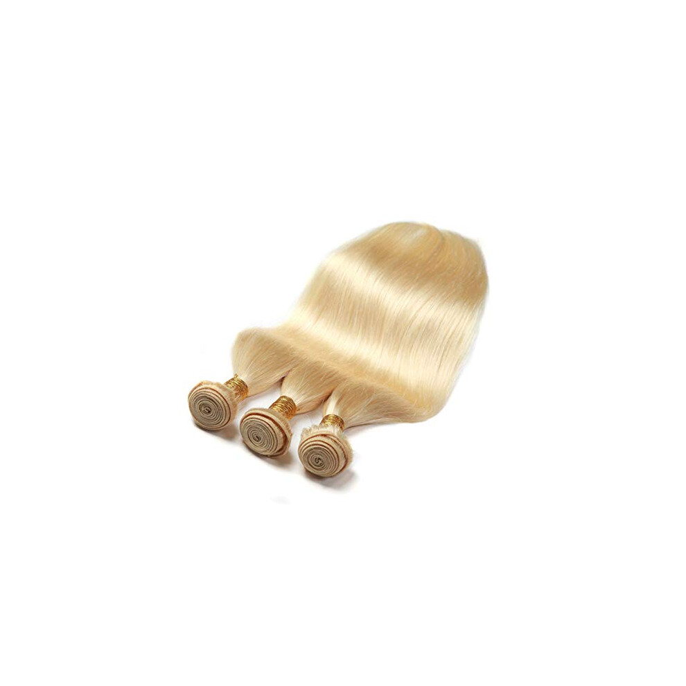 Unisex 613 Blonde Hair Bundles Brazilian Virgin Hair Extensions Silky Straight 24 Inch 10A Grade