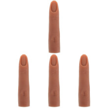4pcs Acrylic Nail Practice Finger Set, Flexible Reusable Fake Fingers for Manicure Training