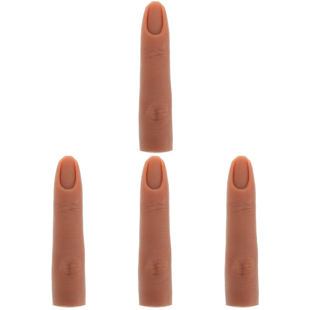 4pcs Acrylic Nail Practice Finger Set, Flexible Reusable Fake Fingers for Manicure Training