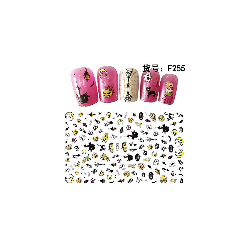 Halloween Nail Decals Sheet for Acrylic Nails, Easy Halloween Nail Art Stickers for Manicure