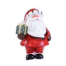 Classic Santa Claus Statues, Multicolored Ceramic Dinnerware With Handmade Christmas Decorations For Joyful Holidays