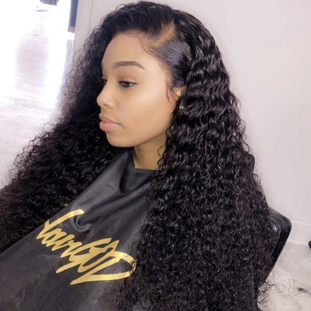 Unisex Black Undetectable Transparent Lace Front Wigs Human Hair Curly Brazilian Virgin Pre Plucked For Women