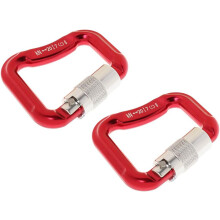 2 Pack Aluminum Alloy Auto Locking Caribiners for Paragliding 20KN - Red