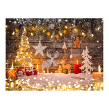 Giyblacko Décorations de Noël Fond de Photographie Vinyle 5x3FT Fond de Cheminée Studio Photo
