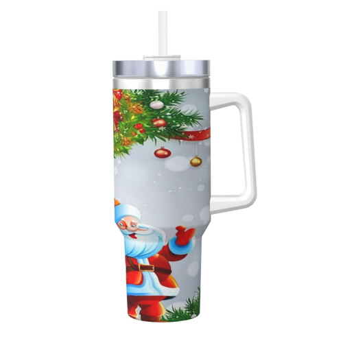 Εξατομικευμένο ποτήρι 40oz με λαβή και καλαμάκι - Κύπελλο καφέ ταξιδιού από