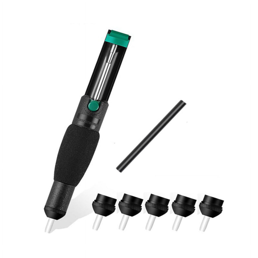Double Ring Desoldering Suction Pump Plastic Powerful Solder Suction Vacuum Sucker Desolder With Extra 5 Nozzles 9164030657915