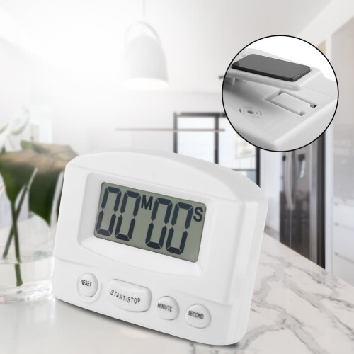 Portable Digital Clock - Portable Digital Clock Countdown Timer Large LCD Display Kitchen Use(White) 2
