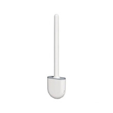Wandmontierte WC-Bürste, Silikon-Flachbürste, Reinigungskopf, WC-Bürstenset, Badezimmer weiß Nr.