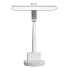 Oplaadbare LED-bureaulamp, opvouwbare en draaibare nachtlamp met pennenhouder, past bij kerstdecoratie voor studentenkamer of studeerkamer.