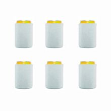 6 pcs Beer Cooler/Sleeves Soft Insulated Reusable Holder White