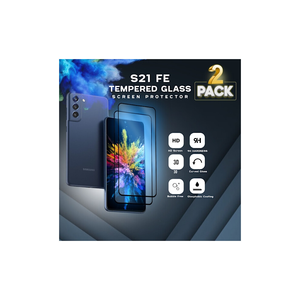 2-Pack Compatible With Samsung S21 Fe - Tempered Glass 9H - Super Quality 3D 9164030800557