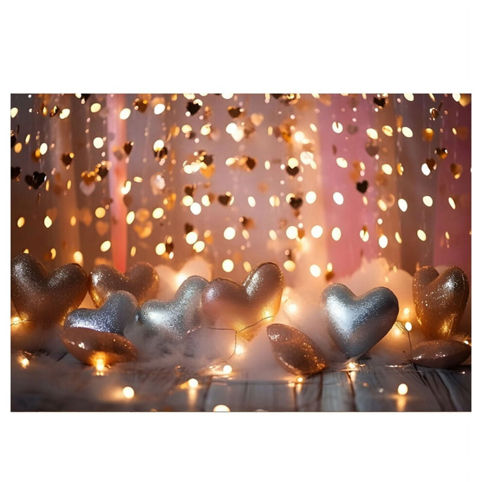 210X150cm European And American Backdrops Fashion Balloon Rose Heart Banner Photography Backdrops,B Pink 9395123076584