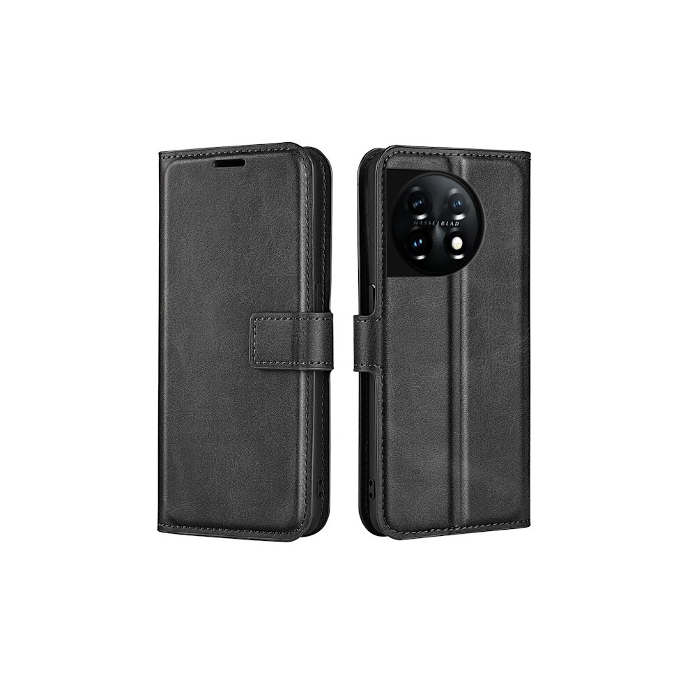 Skalo Compatible With Oneplus 11 5G Pu Leather Wallet Case - Black 9164030959392
