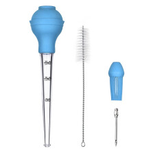 4Pcs Turkey Baster Tool - Food Grade Turkey Roasting Tool with Cleaning Brush, Cooking Accessory for Thanksgiving Party