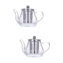 Dekorative Teekannen mit Griff, 2er-Sets, Glaskessel mit Teesieb für losen Tee, Edelstahl-Wasserkrug fürs Büro