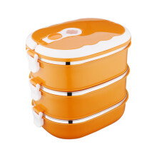 Pudełko na lunch Fnyoxu 3-warstwowe ze stali nierdzewnej o pojemności 2700 ml, prostokątny pojemnik do przechowywania żywności, kompatybilny z