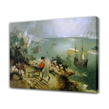 Maisema Ikaroksen lankeemuksella -kanvasjuliste 20x30cm, kehystetty, makuuhuoneen ja toimiston sisustus, lahja - yhteensopiva Pieter Bruegelin