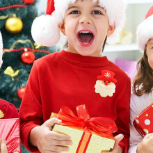 Broche de Noël LED lumineuse (Père Noël, bonhomme de neige, ours) - Cadeau pour enfants, articles de fête