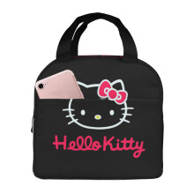 Lancheira Hello Kitty com zíper, impermeável e reutilizável, bolsa térmica para almoço, ideal para homens e mulheres, para o escritório,