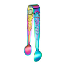 Pinça pequena para alimentos de 10 cm com abertura para estômago pequeno, mini clipe para balas em formato de rosa.