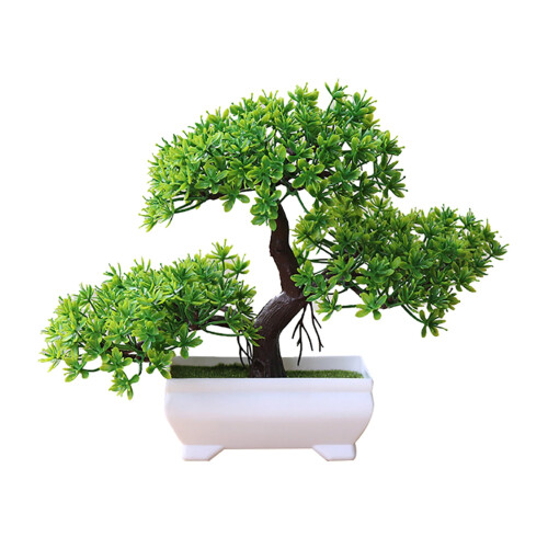 Yirtree Τεχνητό Μπονσάι σε Γλάστρα 10,24" Πλαστική Γλάστρα Zen Garden 2