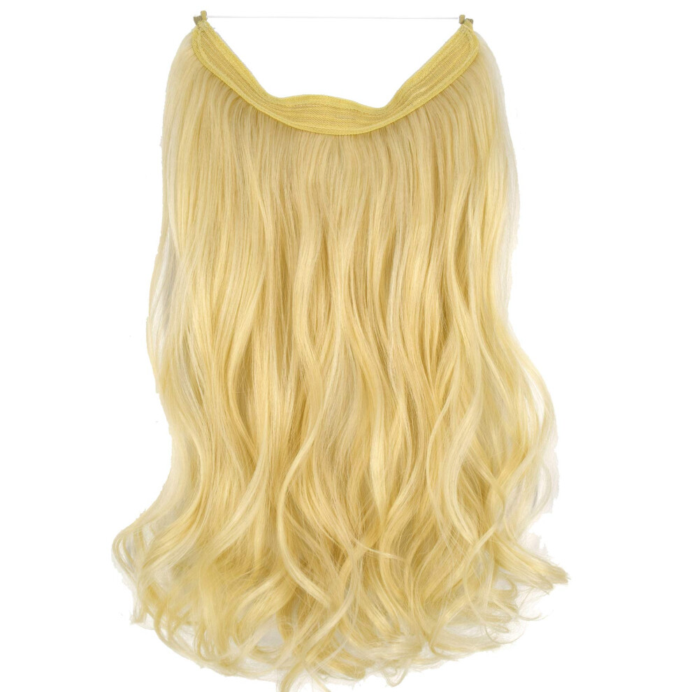 Unisex Halo Hair Extensions Invisible Wire Clip Heat Resistant Synthetic Fiber W9088/613 For Instant Volume And Length