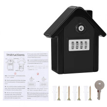Boîte à clés Eddwiin - Fixation murale en alliage de zinc antivol, kit de rangement pour clés à code 4 chiffres pour la maison, l'usine ou le