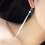 Kvinner Perle Rhinestone Fest Bryllup Drop Chain Dusker Hook Linear Øredobber 6