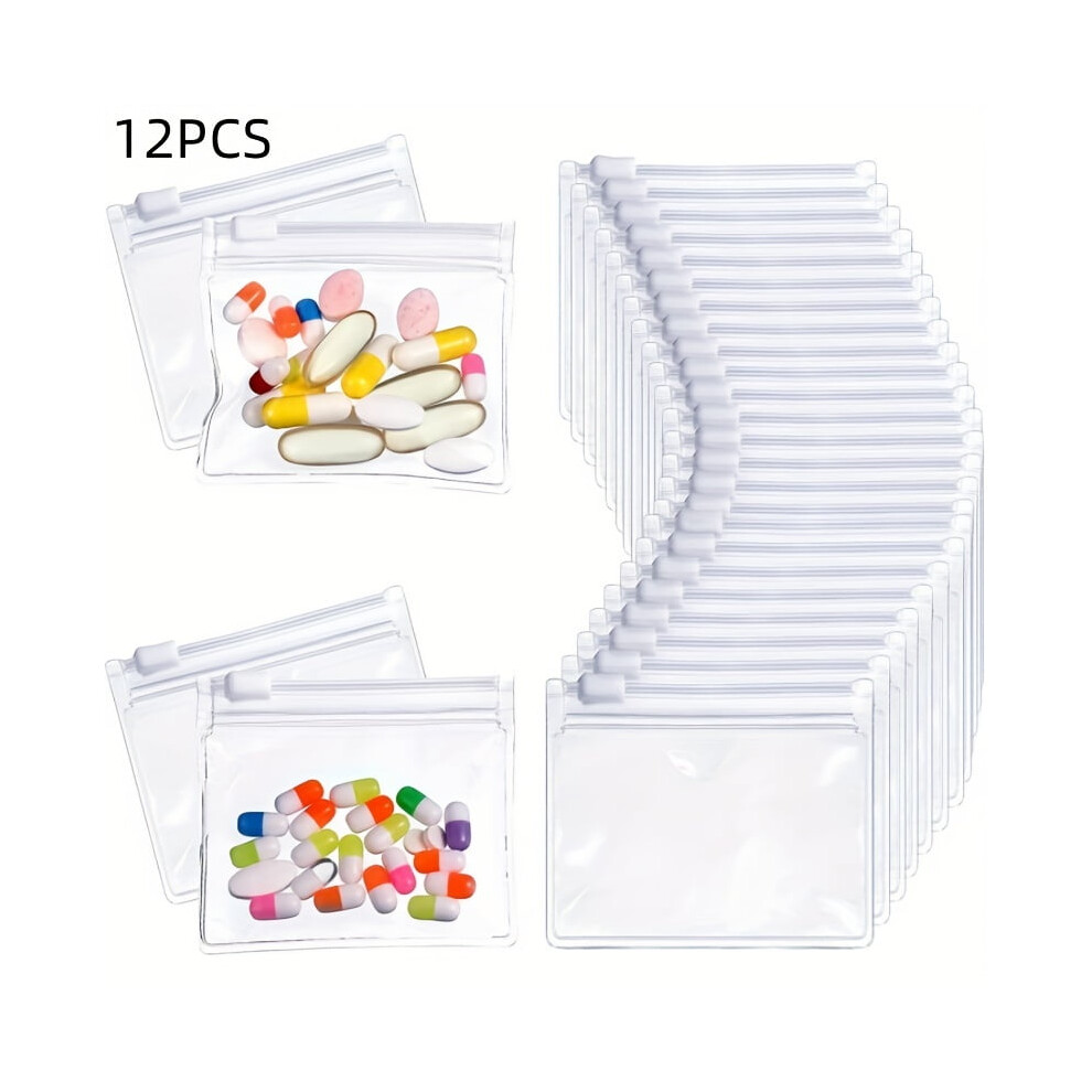 12/24/36pcs Travel Pill Pouch Set, Clear Zippered Baggies, Reusable Self-Sealing Organizers with Slide Lock for Pills & Small Items