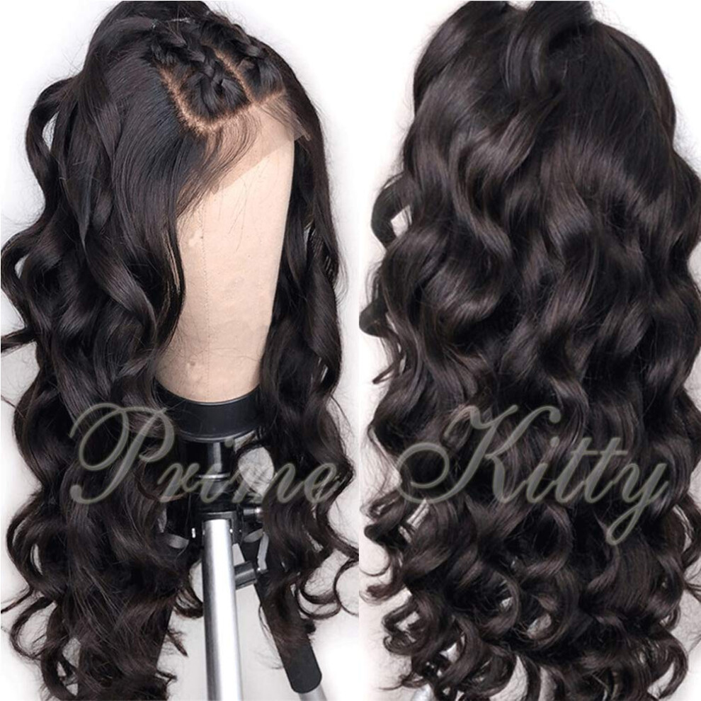 Small Cap 12' Virgin Brazilian Body Wave Human Hair Wig 180% Density 360 Lace Frontal Seamless Hairline