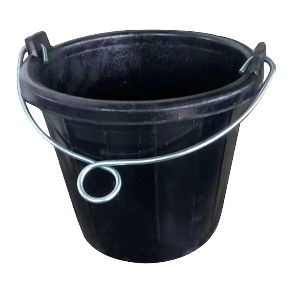 Rubber Feed Bucket With Handle For Livestock Feed And Water, Chickens Dogs Farm Use 9053599233244