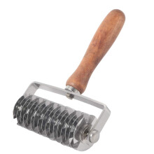 Pizza Cutter Stainless Steel Roller Knife with Ergonomic Wooden Handle for Baking and Cooking
