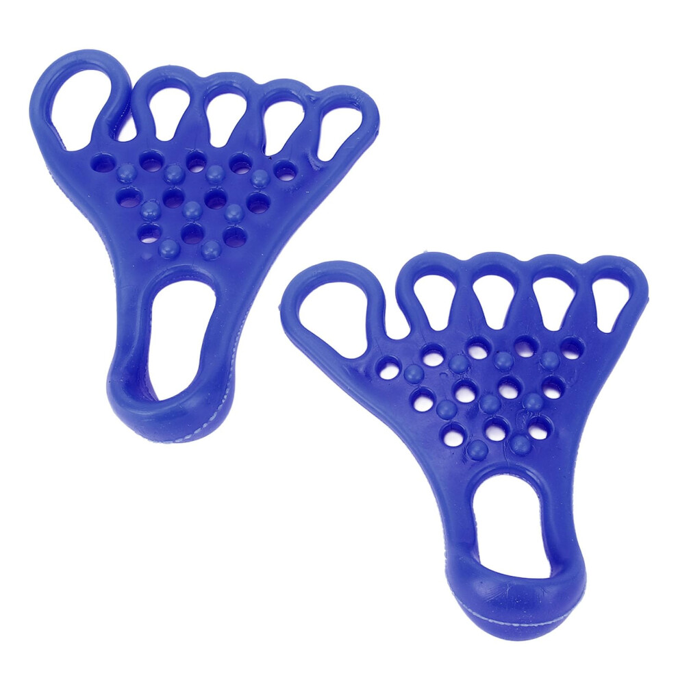 Toe Separator and Stretcher, 2Pcs SlipResistant Elastic Band for Foot Massage and Muscle Relaxation (Blue)