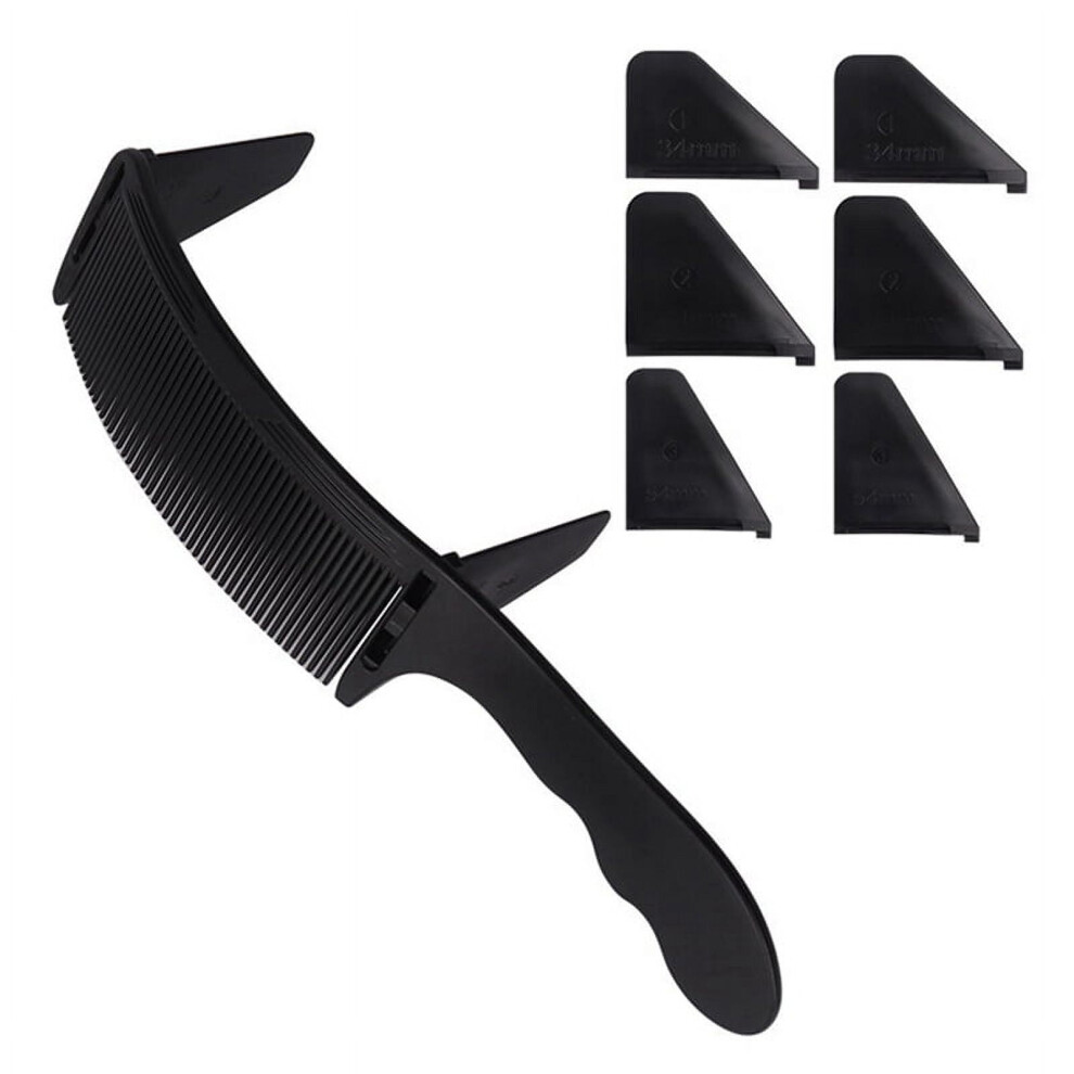 Unisex Black 1Set Positioning Comb Barber Hair Cutting Comb Salon Hairdressing Clipper Curved Comb For Men Hair Styling Tool,