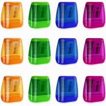12 Pcs Manual Pencil Sharpener with Lid, Colored Compact Dual Holes Portable Plastic Sharpeners for Kids Students Adults Home Office School