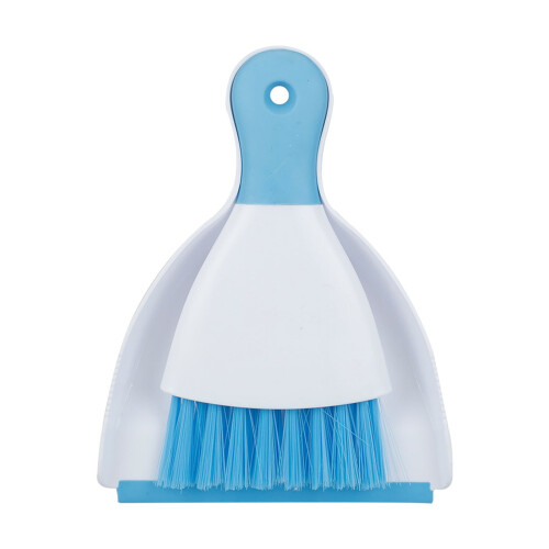 SUSUchens 1 Set Small Broom & Dustpan Kit, Mini Handheld Multi-functional Cleaning Tool for Desktop, Sofa, Kitchen, Keyboard - Blue 1