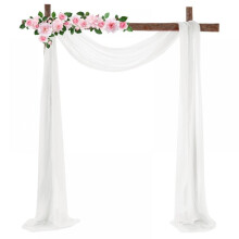 Hvid bryllupsbue drapering bryllupsdekorationer til ceremoni, bryllupsbuer til ceremoni, polyester buedekorationer