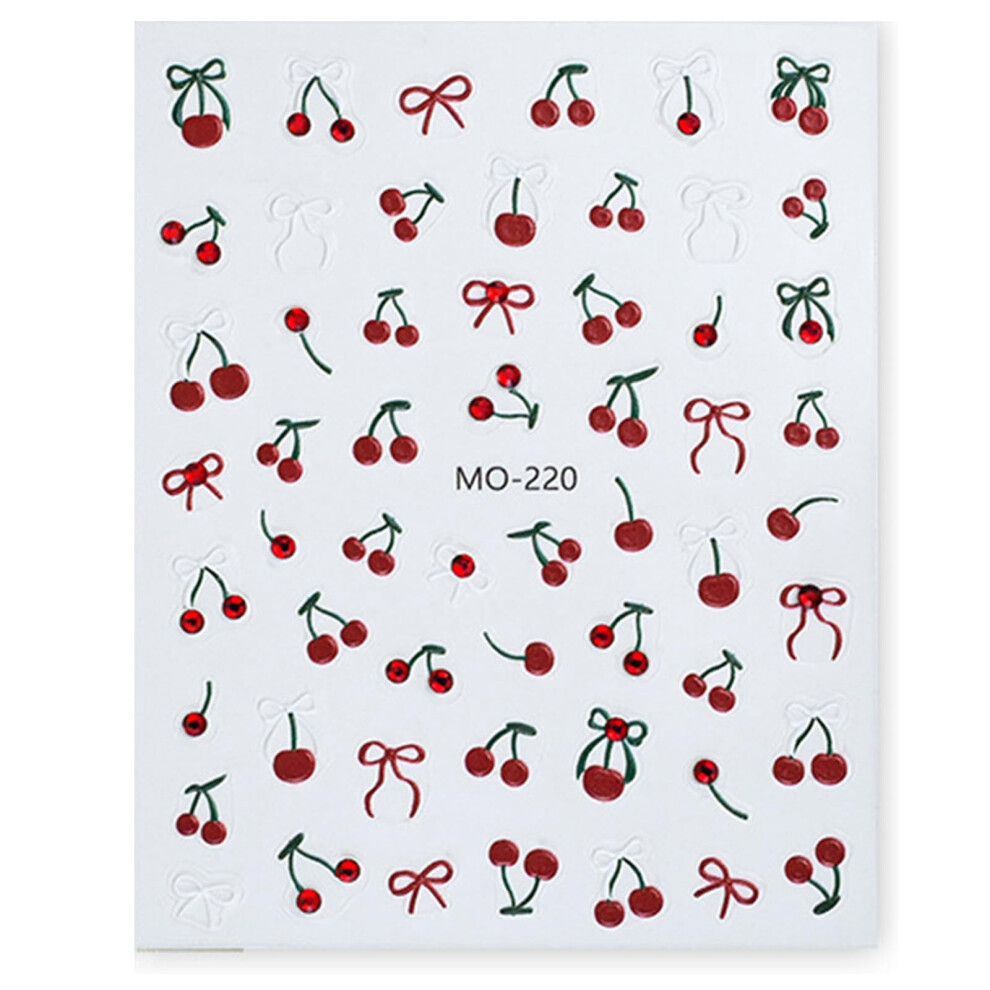 Colorful 3D Fruit Nail Stickers for Women, Easy Apply and Remove Manicure Art Decals