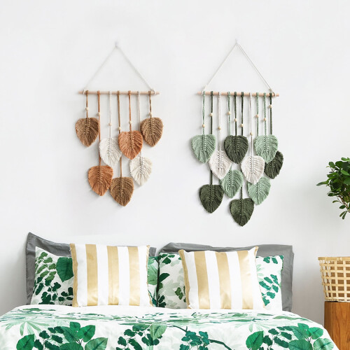 Hesroicy Μεγάλη διακόσμηση τοίχου Boho Macrame Χειροποίητη ταπετσαρία τοίχου από υφαντό 2