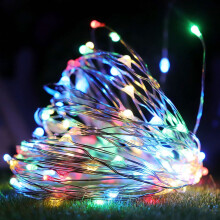 33FT 100 LED Battery Operated Fairy Lights, Silver Wire Waterproof String Lights for Indoor Outdoor, Christmas Party Decor (Multicolor, 2 Pack)