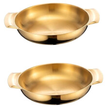 2Pcs Binaural Ramen Pots Siamese Instant Noodle Pots Cooking Accessories Dish Noodles Container Hot Bowls Parties Pan A