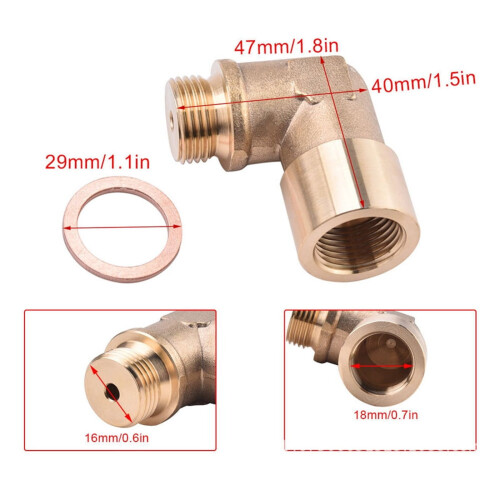 peças de extensão angular de 90 graus M18x1,5 para sensor de oxigênio (O2Bung) - Acessórios automotivos 2