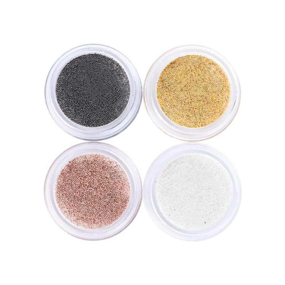 Gold/Silver/Black Mixed Color Metal Caviar Nail Beads 3D Mini Balls For Nail Art Decorations