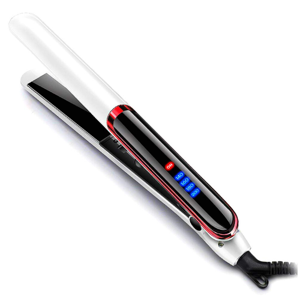 Hair Straightener Ceramic Tourmaline Ionic Flat Iron 2 in 1 Fast HeatUp 10s White Travel Size