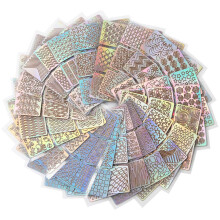 Nail Art Stencils 24 Sheets Reusable Nail Vinyl Stickers for French Tip and Holographic Designs