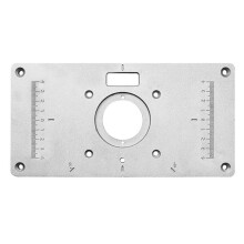 Placa de inserção para mesa de tupia, guia ajustável fácil de usar, placa de tupia em liga de alumínio com escala gravada em CNC e transferidor
