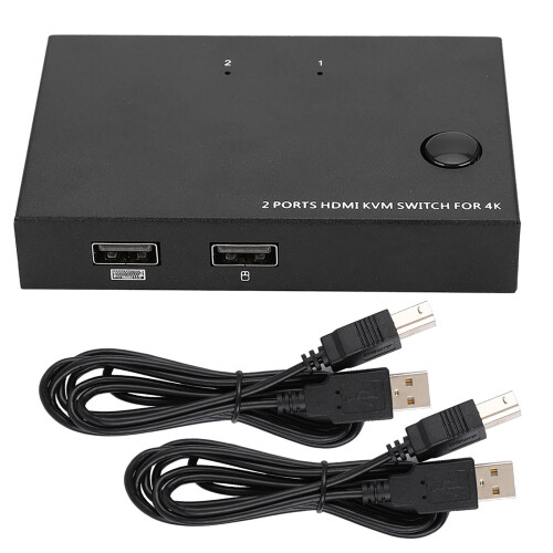 USB 3.0 Switch Plug and Play Support Two Computers Share Devices, USB KVM Selector with Remote Control and Backward Compatible for Keyboard Mouse